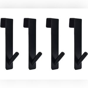 Cabilock 4-Piece Stainless Steel Cabinet or Shower Door Hooks – Black